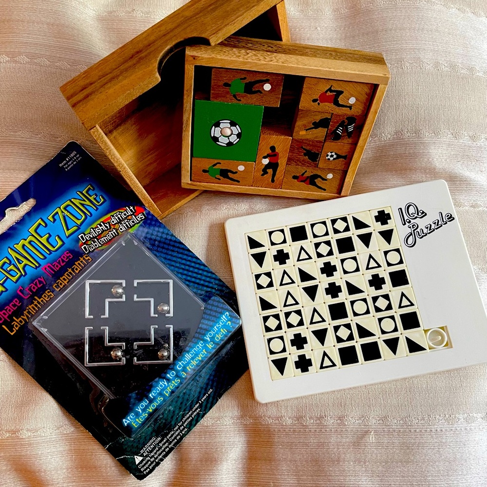 Puzzle Games of Skill (3):Soccer Game, IQ Puzzle, U-Game Zone. Selling as a set. - Picture 1 of 7